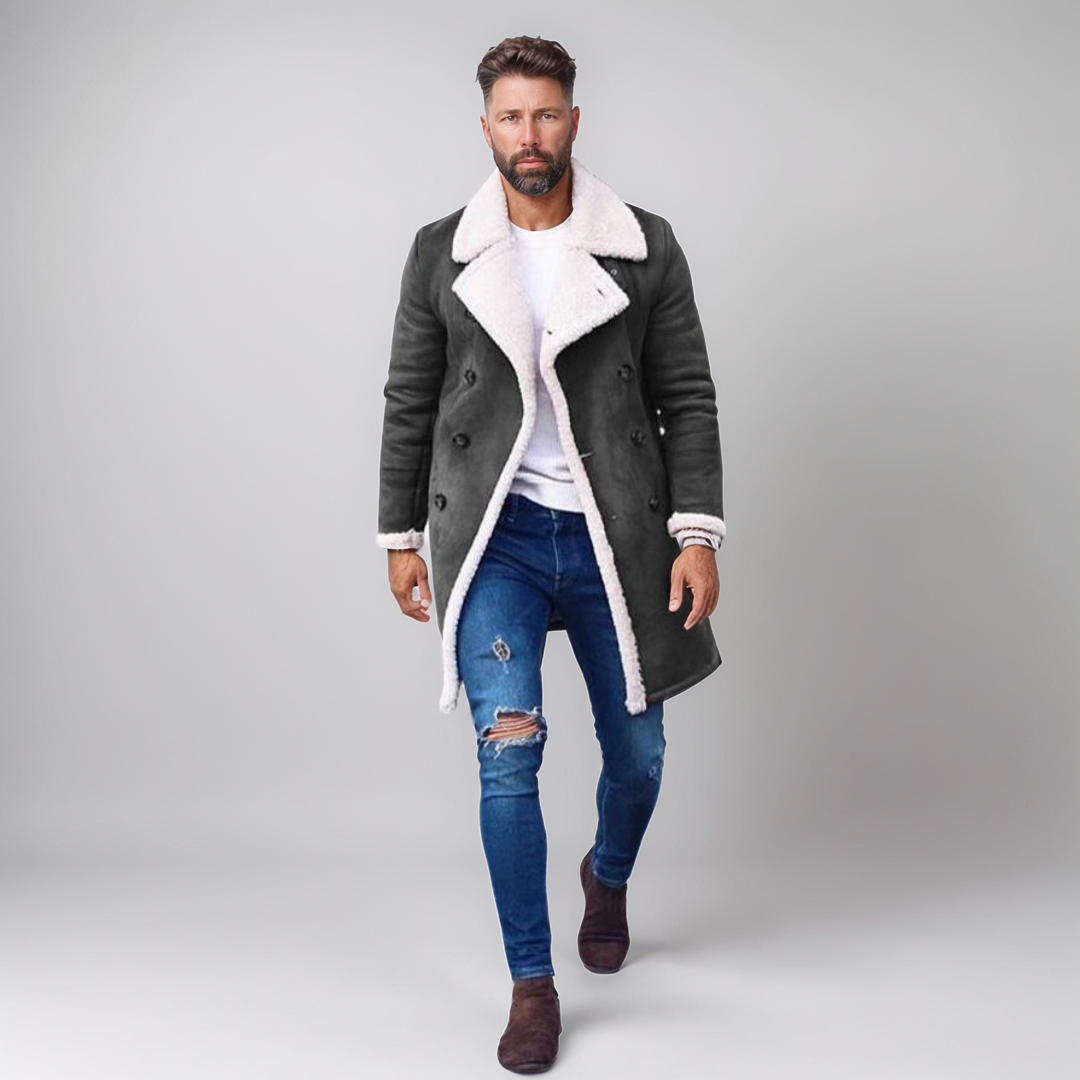 Thaddeus | Stylish Double-Breasted Overcoat for Men Winter Fashion