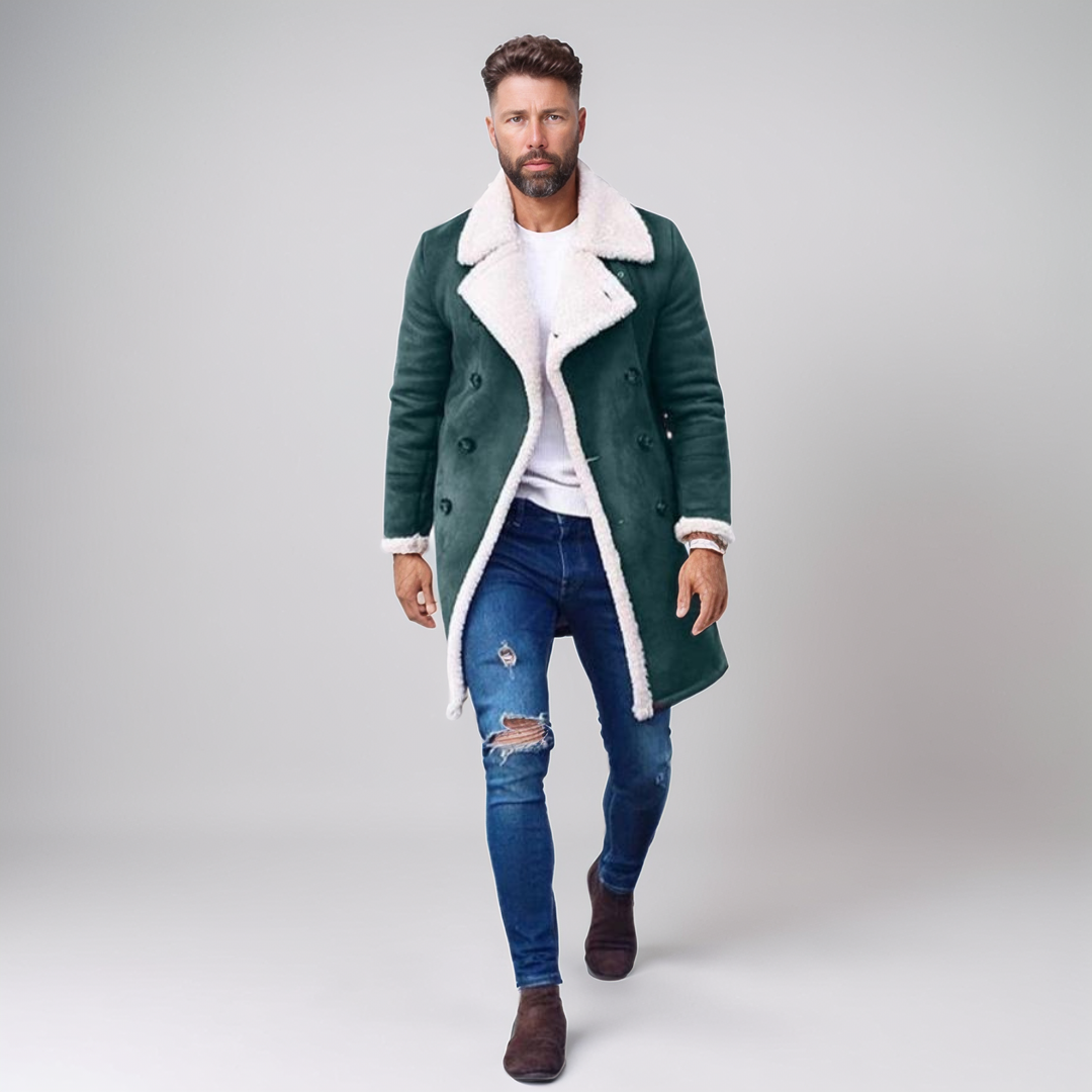 Thaddeus | Stylish Double-Breasted Overcoat for Men Winter Fashion