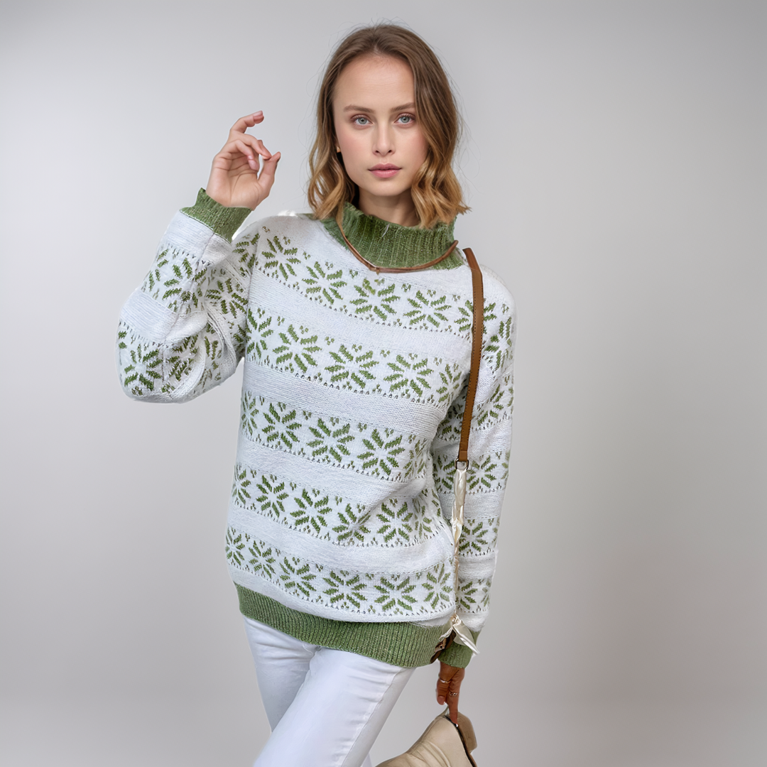 Mirabelle | Cozy Winter Pullover with Snowflake Design