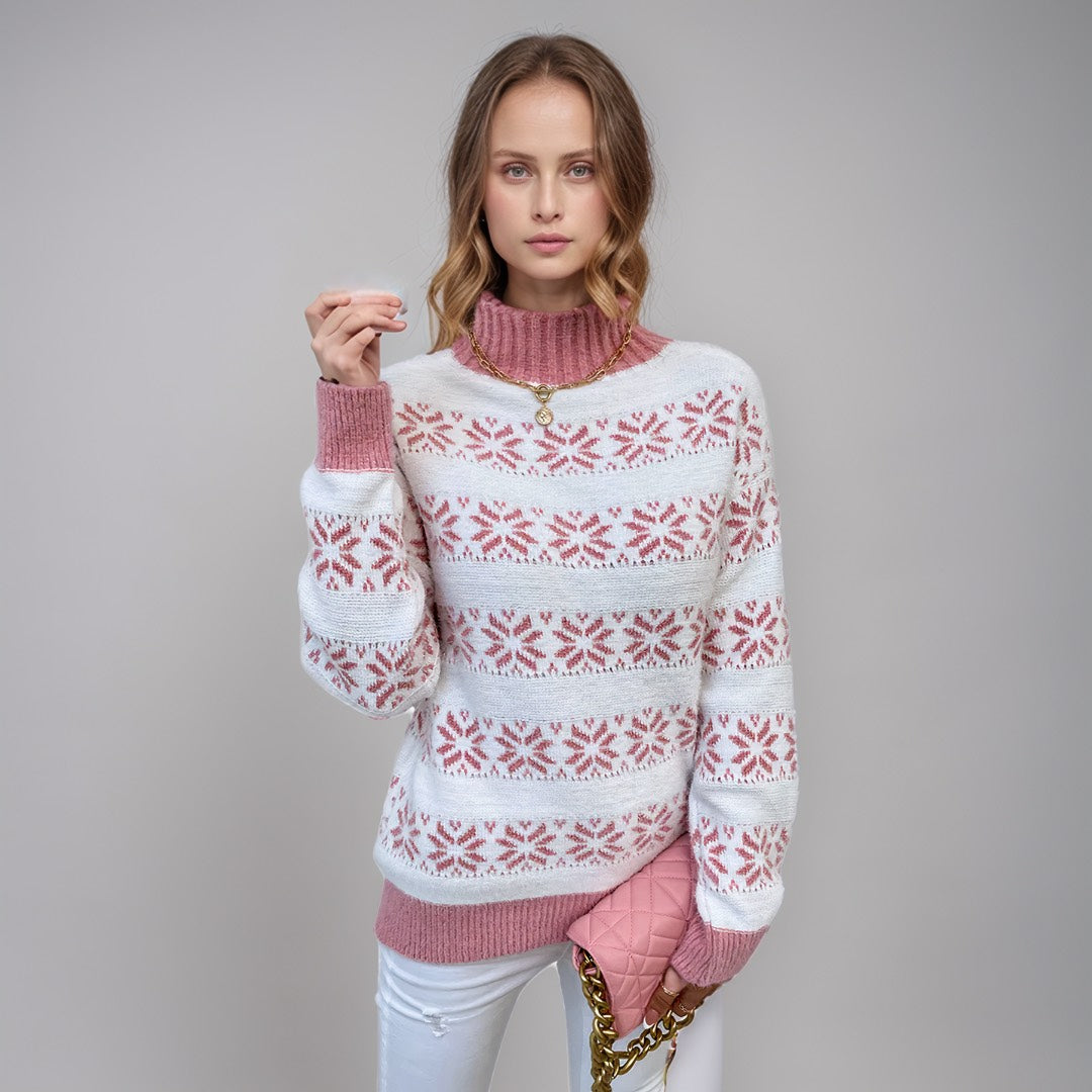 Mirabelle | Cozy Winter Pullover with Snowflake Design