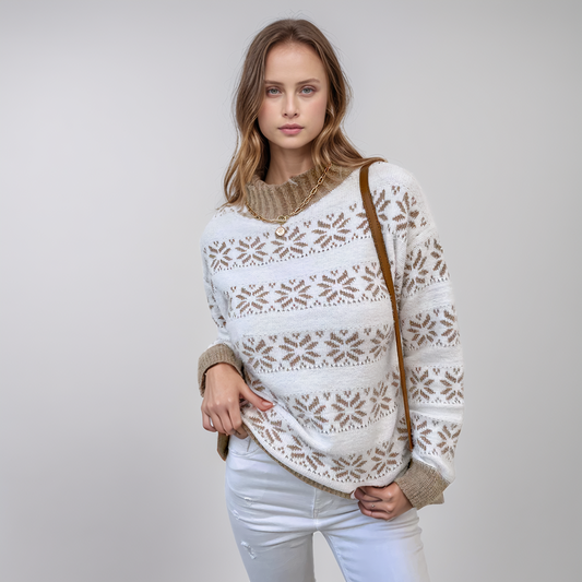 Mirabelle | Cozy Winter Pullover with Snowflake Design