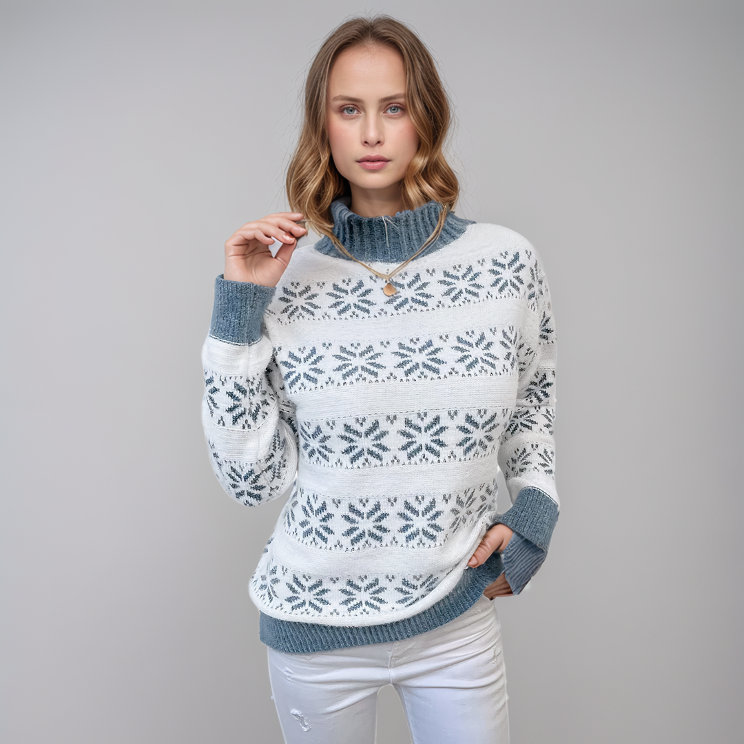Mirabelle | Cozy Winter Pullover with Snowflake Design